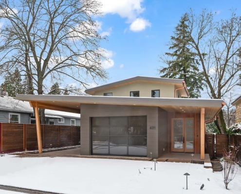 redesigned modern remodeled home exterior in Ashland, Oregon