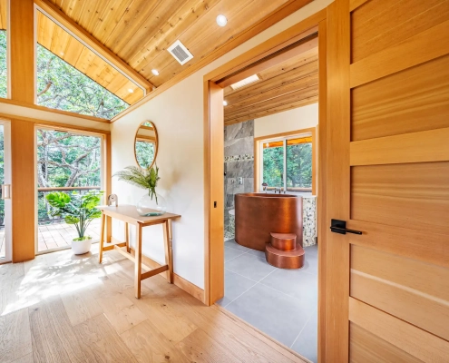 redesigned and remodeled master bathroom in Ashland, Oregon home renovation
